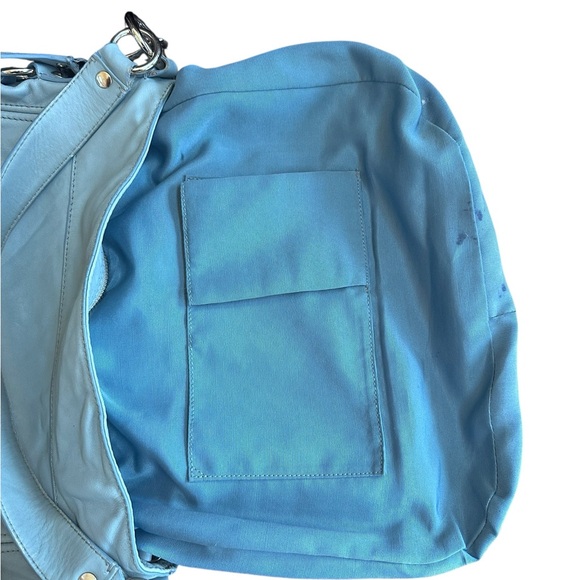 Coach Sky Blue Shoulder Bag with Floral Design in butter soft leather - Picture 9 of 10